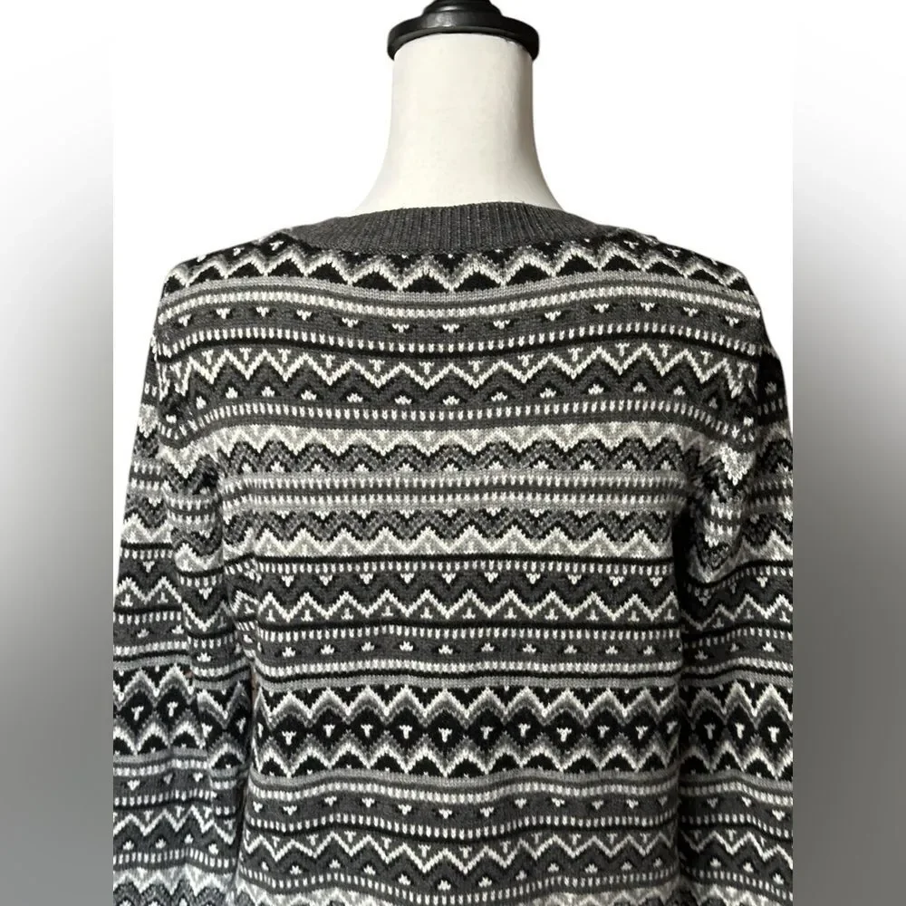 Talbots Black and Gray Cardigan Sweater